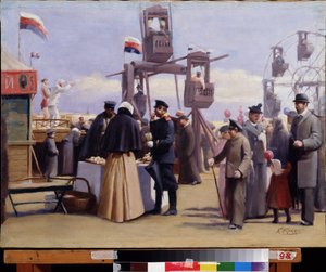 Kraampjes op de jaarmarkt van Moskou