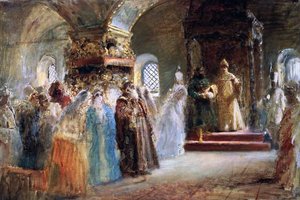 Tsaar Alexei Michaylovich (1629-76) kiest een bruid door Konstantin Egorovich Makovsky