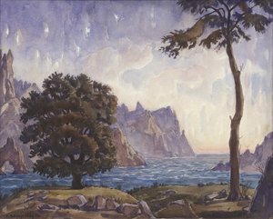Landschap, 1942 door Konstantin Fyodorovich Bogayevsky