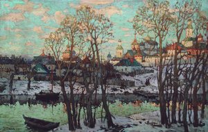 Stadsgezicht, 1915 door Konstantin Ivanovich Gorbatov