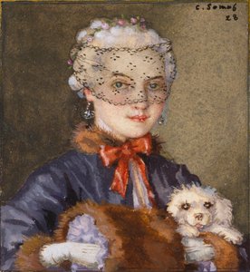 Dame met een hond door Konstantin Somov