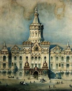 Detail van een ontwerp voor de Moskouse stadsdoema