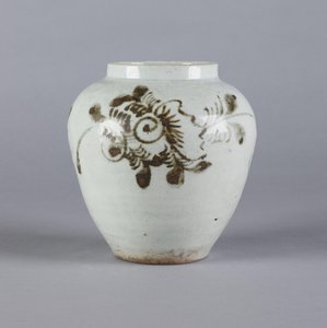Pot met bloemmotief, Yi dynastie