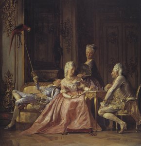 Scène van het hof van Christian VII van Denemarken
