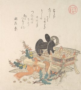 Bonen voor het gooien tijdens Setsubun-exorcisme ceremonie, 1810s