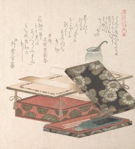 Tafel en Schrijfgerei, 19e eeuw door Kubo Shunman