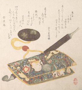 Tabakszak en Pijp, 1813 door Kubo Shunman