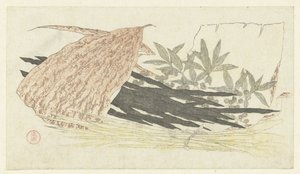 Bamboeblad met kombu, kliswortels en nandina