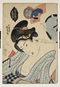 Voorbereiding op het uitgaan. Schoonheidswedstrijd, ca. 1830 door Kunisada