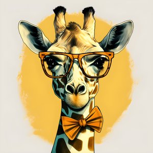 Giraffe met bril 2