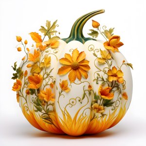 Pompoen waaruit bloemen groeien 4