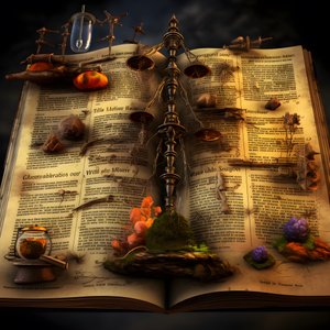 Visuele weergaven van theorieën over het manuscript, zoals plantaardige medische gidsen, buitenaardse talen en verfijnde hoaxes 1