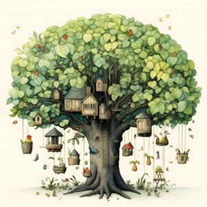 kinderillustratie bomen 3 door Kurt Heppke