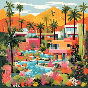 Gedetailleerde illustratie van Palm Springs 2