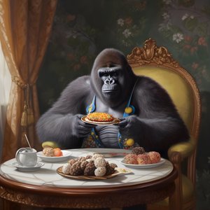 een gorilla aan het eten 3