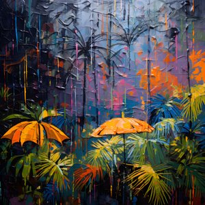 een regenachtige kleurrijke Jungle 2
