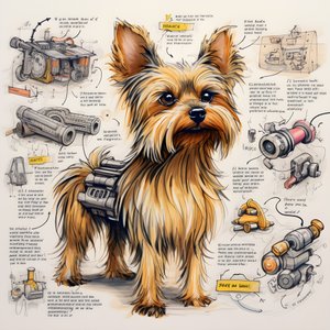 Een uitleg voor een mechanische Yorkie-hond