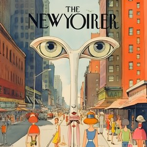 Kleurrijke New Yorker cover vintage cartoon grap 4