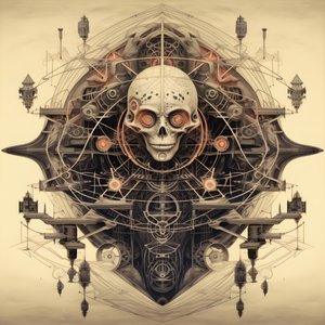 Leonardo da Vinci concept schets album artwork wortel van een boom die uit de grond groeit en als Jack en de bonenstaak naar de hemel reikt 4