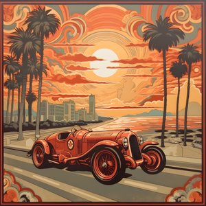 Minimalistisch meesterwerk in de stijl van Shepard Fairey ter herdenking van de Grand Prix van Monaco 1940 1