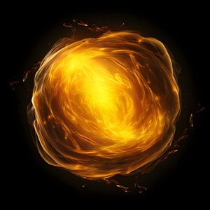 Gele energieblob met zwarte achtergrond 1