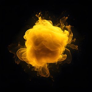 Gele energieblob met zwarte achtergrond 3