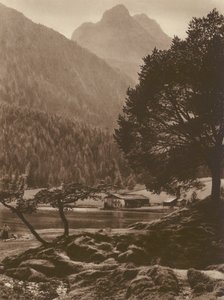 Der Lautersee bij Mittenwald met het Wettersteingebirge