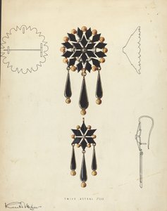 Broche en Oorbel door Kurt Melzer