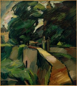 Landschap van Opherdicke / Landgoed Opherdicke door Kurt Schwitters