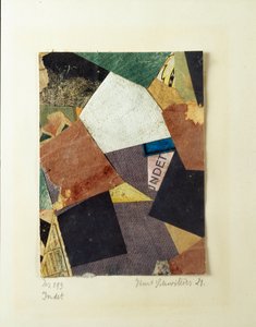Merz 293 Collage door Kurt Schwitters (1887-1948) 1921 Privécollectie door Kurt Schwitters