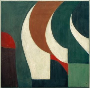 Zonder Titel (Schilderij met drie witte sikkels)
