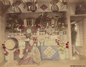 Boeddhistische priester door Kusakabe Kimbei
