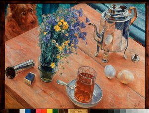 Ochtend stilleven door Kuzma Sergeevich Petrov Vodkin