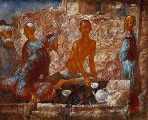 Samarkand Scène door Kuzma Sergeevich Petrov Vodkin