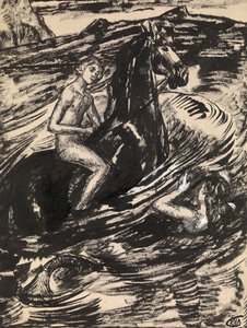 Illustratie voor De Prinses van de Getijden door Mikhail Lermontov door Kuzma Sergeevich Petrov Vodkin