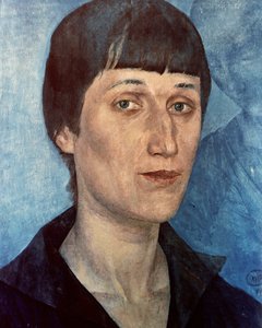 Portret van Anna Achmatova, Russische dichter door Kuzma Sergeevich Petrov Vodkin