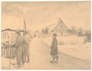De schilder in het dorp door Laurits Andersen Ring