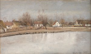 De dorpsvijver in Ring, Zeeland door Laurits Andersen Ring