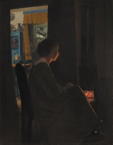 Schemering. De vrouw van de kunstenaar