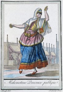 Mohammedaanse publieke danseres - in "Encyclopédie des voyages" door J. Grasset St Sauveur, ed. Deroy, Parijs door L.F. Labrousse