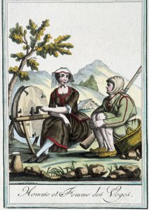 Man en vrouw uit de Vogezen - in "Encyclopédie des voyages" door J. Grasset St Sauveur, Deron, Parijs door L.F. Labrousse