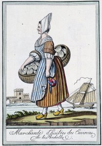Oesterverkoper uit de omgeving van La Rochelle (Charente Maritime) - in 