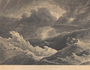 Van een schets gemaakt in 1804 tijdens een storm tussen Madagaskar en de Kaap de Goede Hoop waarin het Indiaman-schip 