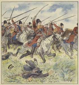 Kozakkenaanval door L. Malespine