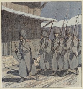Russische patrouille in Port-Arthur door L. Malespine