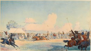 10e Bengal Lancers Tent-pegging competitie door Lady  Butler