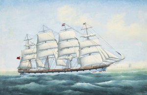 Het ijzeren viermaster-schip "County of Linlithgow".