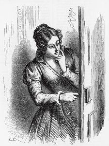 Illustratie voor Opkomst en Ondergang van Cesar Birotteau, roman door Honore de Balzac uit de meerdelige collectie getiteld Human Comedy, gravure door Laisne door Laisne Laisne