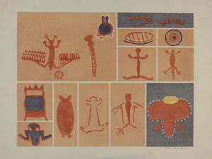 Petroglief - menselijke figuren