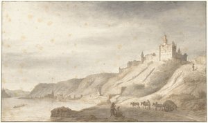 Slot Rheinfels bij St. Goar aan de Rijn door Lambert Doomer